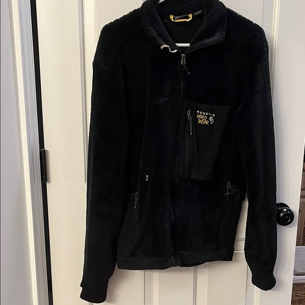 Mountain Hardwear Men’s Black Fleece Jacket, Large